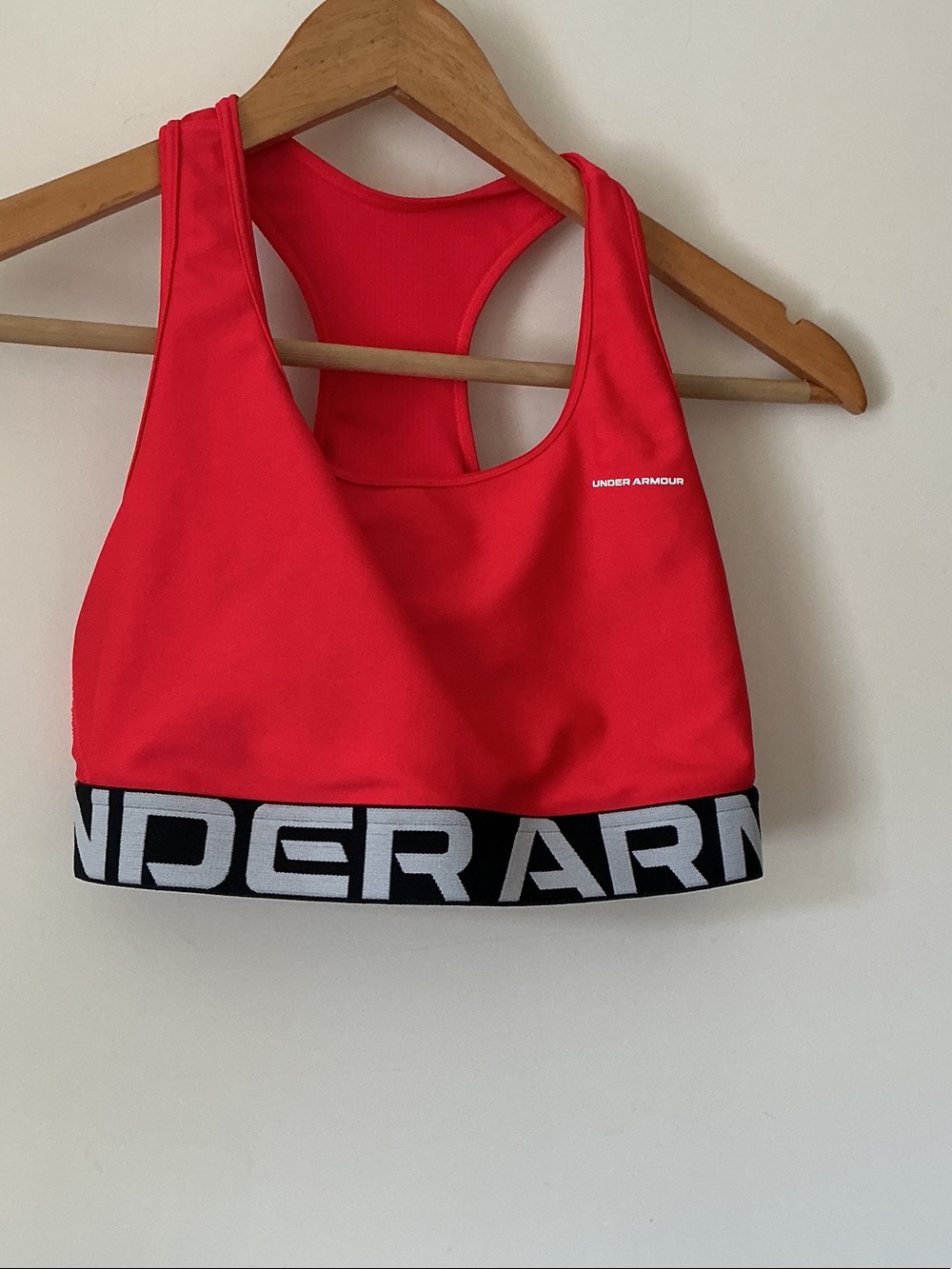Under Armour Women's Red Sports Bra with Branded Band